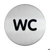 Durable 490723 Türschild Picto rund, WC, 83 mm, metallic silber Durable 490723 Türschild Picto rund, WC, 83 mm, metallic silber