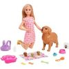 Mattel Barbie Puppe (blond) mit Hund und Welpen (HCK75) Mattel Barbie Puppe (blond) mit Hund und Welpen (HCK75)