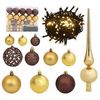 vidaXL Weihnachtskugel-Set mit Spitze und 150 LEDs Golden Bronze 61-tlg. vidaXL Weihnachtskugel-Set mit Spitze und 150 LEDs Golden Bronze 61-tlg.