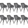 tectake Marilyn Esszimmerstuhl Samtoptik 8er Set tectake Marilyn Esszimmerstuhl Samtoptik 8er Set