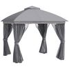 Outsunny Pavillon mit Doppeldach, Moskitonetz Alu 2,96 x 2,96 m Outsunny Pavillon mit Doppeldach, Moskitonetz Alu 2,96 x 2,96 m
