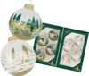 Krebs Glas Lauscha Weihnachtskugeln Elche im Winterwald transparent 7cm Krebs Glas Lauscha Weihnachtskugeln Elche im Winterwald transparent 7cm