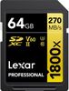 Lexar Professional 1800x Gold Series R270/W180 SDXC 64GB (LSD1800064G-BNNNG) Lexar Professional 1800x Gold Series R270/W180 SDXC 64GB (LSD1800064G-BNNNG)