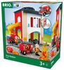 Brio Große Feuerwehr-Station mit Einsatzfahrzeug Brio Große Feuerwehr-Station mit Einsatzfahrzeug