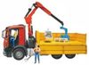 Bruder MB Arocs Baustellen-LKW mit Kran und Zubehör Bruder MB Arocs Baustellen-LKW mit Kran und Zubehör