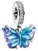 Pandora Blauer Murano-Glas Schmetterling Charm-Anhänger (792698C01) Pandora Blauer Murano-Glas Schmetterling Charm-Anhänger (792698C01)