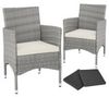 tectake 2 Rattansessel inkl. 4 Sitzbezüge tectake 2 Rattansessel inkl. 4 Sitzbezüge