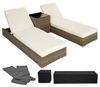 tectake 2 Sonnenliegen Rattan mit Aluminiumgestell und Tisch inkl. Schutzhülle tectake 2 Sonnenliegen Rattan mit Aluminiumgestell und Tisch inkl. Schutzhülle