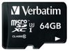 Verbatim Pro U3 Micro SDXC 64GB Verbatim Pro U3 Micro SDXC 64GB