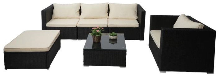 Mendler Brescia Poly-Rattan Lounge-Set