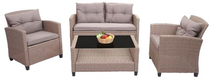 Mendler HWC-F10 Poly-Rattan Garnitur