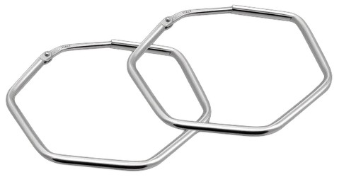 modabilé Creolen HEXAGON Silber 50 mm