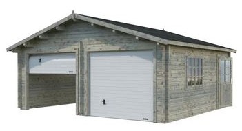 Palmako Roger 28,4 m² mit Sektionaltoren tauchimprägniert Palmako Roger 28,4 m² mit Sektionaltoren tauchimprägniert