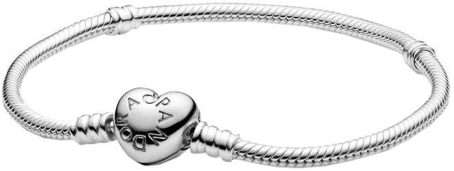 Pandora Moments Schlangen-Gliederarmband mit Herz-Verschluss (590719-18)