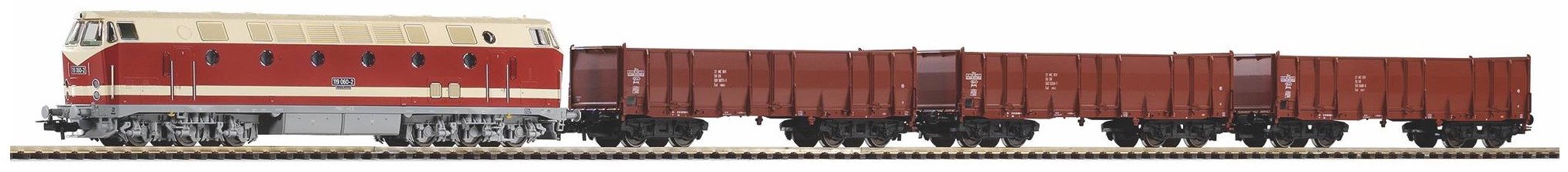 Piko Start-Set mit Bettung BR 119 + 3 Hochbordwagen (57138)