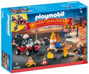 Playmobil Adventskalender Feuerwehreinsatz auf der Baustelle (9486)