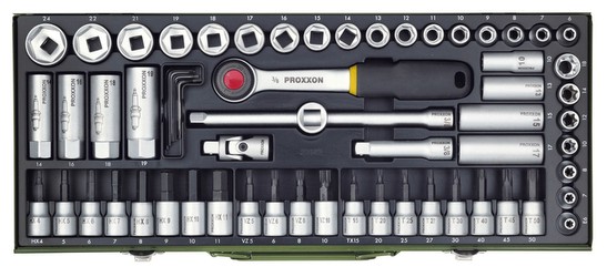 Proxxon Super-Kompaktsatz mit 3/8''-Ratsche 65-tlg. (23112)