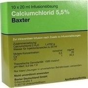 Baxter CALCIUMCHLORID LÖSUNG 5,5% AMP., 10 x 20 ml Baxter CALCIUMCHLORID LÖSUNG 5,5% AMP., 10 x 20 ml