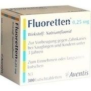 Zentiva FLUORETTEN 0.25MG, 300 Lutschtbl. (N3) 0,25 mg Zentiva FLUORETTEN 0.25MG, 300 Lutschtbl. (N3) 0,25 mg