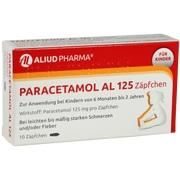 ALIUD Pharma PARACETAMOL AL 125, 10 Zäpf. (N1) 125 mg ALIUD Pharma PARACETAMOL AL 125, 10 Zäpf. (N1) 125 mg