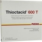 Viatris Healthcare THIOCTACID 600 T, 5 Amp. 600 T (N1) 24 ml Viatris Healthcare THIOCTACID 600 T, 5 Amp. 600 T (N1) 24 ml