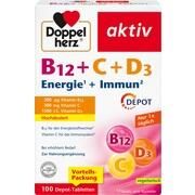 Doppelherz aktiv B12 + C + D3 Depot Tabletten 100 Stk. Doppelherz aktiv B12 + C + D3 Depot Tabletten 100 Stk.