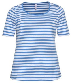 Sheego T-Shirt mit Streifen und Rundhalsausschnitt