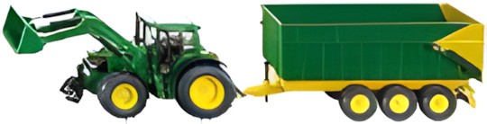 Siku John Deere mit Frontlader und Anhänger 1843 Siku John Deere mit Frontlader und Anhänger 1843