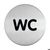 Durable 490723 Türschild Picto rund, WC, 83 mm, metallic silber Durable 490723 Türschild Picto rund, WC, 83 mm, metallic silber