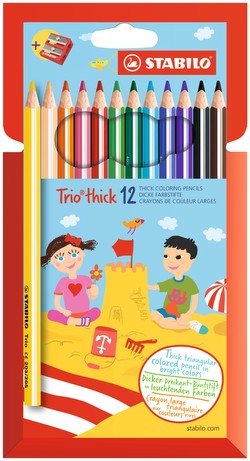 Stabilo Dreikant-Buntstifte Trio mit Spitzer 12