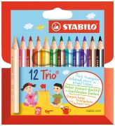 Stabilo Dreikant-Buntstift Trio dick und kurz 12er