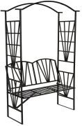tectake Rosenbogen mit Sitzbank 210 cm
