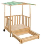 TecTake Sandkasten und Spielveranda mit Dach