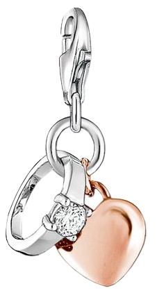Thomas Sabo Charm-Anhänger Ring mit Herz weiß (1000-416-14) Thomas Sabo Charm-Anhänger Ring mit Herz weiß (1000-416-14)