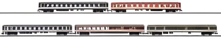 Trix Set mit 5 Schnellzugwagen "Popfarben" 15851