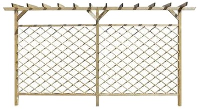 vidaXL Garten-Gitterzaun mit Pergola-Oberteil (41726)