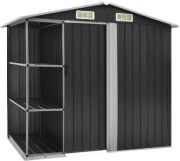 vidaXL Gartenhaus mit Regal Eisen 205 x 130 x 183 cm vidaXL Gartenhaus mit Regal Eisen 205 x 130 x 183 cm