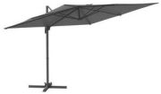 VidaXL Ampelschirm Mit LED-Leuchten – 400x300 Cm, Sandfarbe, Aluminium-Mast, Kurbelsystem, Solarbetrieben