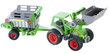 Wader Traktor mit Frontlader und Viehanhänger 39192 Wader Traktor mit Frontlader und Viehanhänger 39192