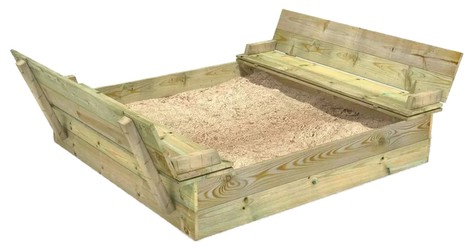 Wickey Sandkasten Flippey mit Klappdeckel 110 x 165 cm Wickey Sandkasten Flippey mit Klappdeckel 110 x 165 cm