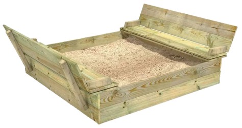 Wickey Sandkasten Flippey mit Klappdeckel 150 x 165 cm Wickey Sandkasten Flippey mit Klappdeckel 150 x 165 cm